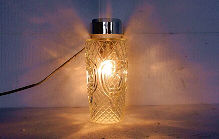 Design Retro Mid Century Modernist Space Age Wall Sconce Glass with Patterns