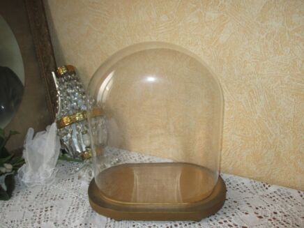 Vintage Oval Glass Globe Dome Bell Cloche Display Hand blown Steampunk 12.01"