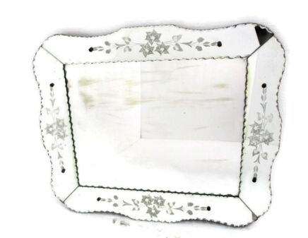 Large Art Deco Nouveau Wall Hanging Ornate Mirror Vanity Dresser Hallway Clear Cut to Clear Glass Beautiful