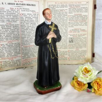Antique Statue Saint Santo Gerard Santo Majella Plaster Priest Patron Good Sales