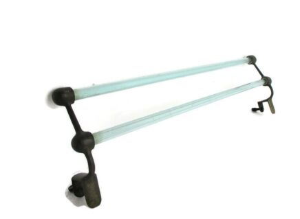 Vintage Bathroom Towel rack Brass Glass HTF
