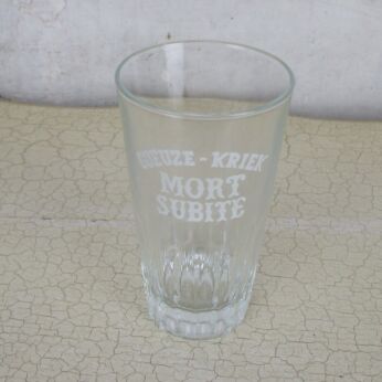 Vintage mort subite Gueuze Kriek Lambic Pint Belgian Craft Beer Glass Collector