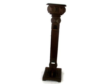 Hand Carved Ornate Wooden Pedestal Lion Heads Impressive Mirrors Antique WOW