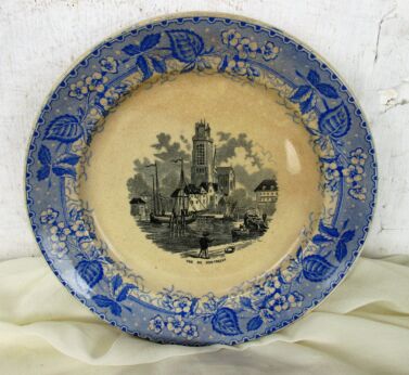 Societe Ceramique Maestricht Holland Plate Vue de Dordrecht HTF Collector