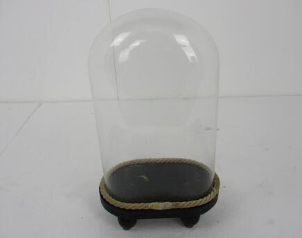 Antique Victorian Oval Hand Blown Glass Globe Dome Doll Clock 11.81" H 7.48"W