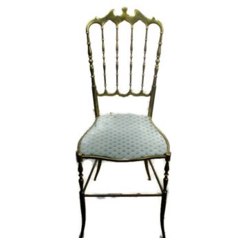Italian Vintage Authentic Chiavari Chair Brass Hollywood Regency refurbished