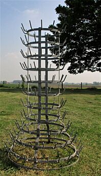 XL French Antique Champagne Wine Bottle Drying Rack Rustic