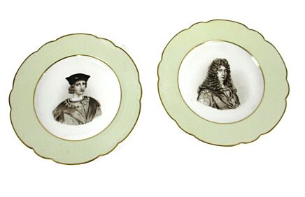 FrenchTwo Small Plates  Scalloped Rim Louis Philippe and Louis XIV