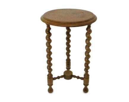 Barley Twist Tripod Side Display Table Pedestal Plant Bonsai Stand Barn Country Farmhouse 19.48"