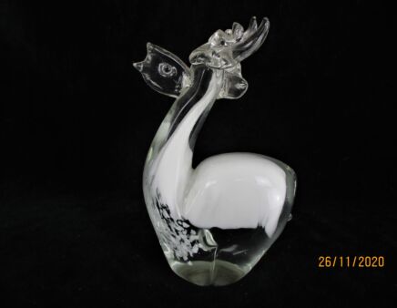 Murano Art Glass Deer White Clear Italy Italian Rare Collector