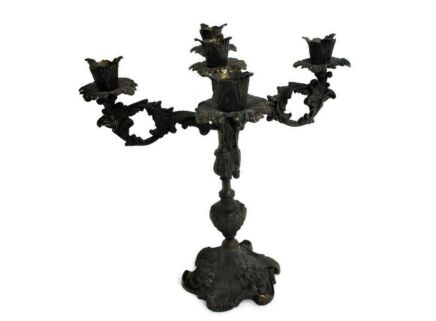 Vintage Ornate Candle Holder Stick Candelabra 5 arm Brass