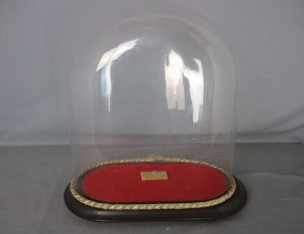Antique Victorian Oval Hand Blown Glass Globe Dome Doll Clock 13.77" H 12.40"W