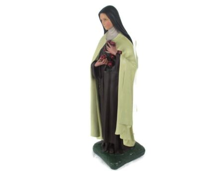 Statue Plaster St Therese Lisieux Little Flower of Jesus Gorgeous Face Chapel Church 32.67"