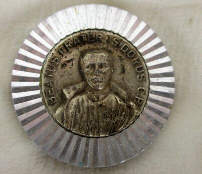 Vintage Medallion Father Padre Beatus Isidorus Pendant Catholic Reliquary