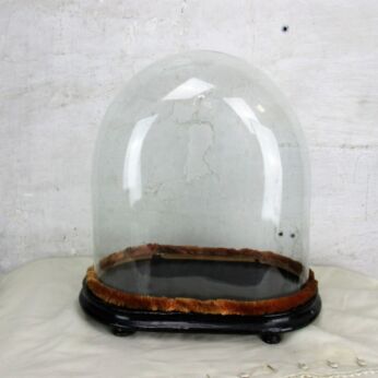 Victorian Antique Oval Hand Blown Glass Dome Globe Mantle Clock Steampunk 12.40"