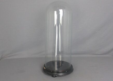 antique Round Hand Blown Glass Dome Globe Steampunk Display 17.32" D 6.96"
