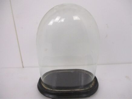 Antique Victorian Oval Hand Blown Glass Globe Dome Doll Clock 14.56" H 10.62"W