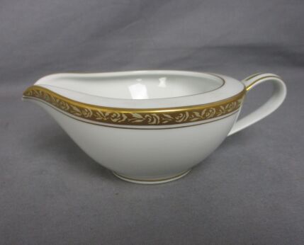 Milk jug Jar Noritake Ashleigh Japan White Golden Rim