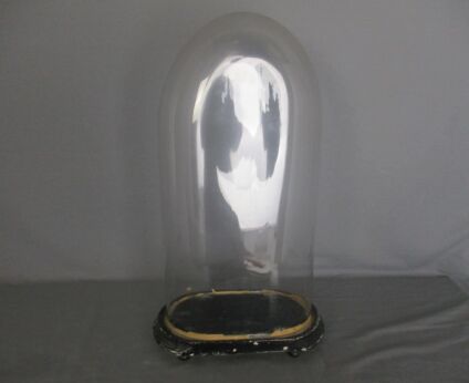 Antique Victorian Oval Hand Blown Glass Globe Dome Doll Clock 18.11" H 9.05' W