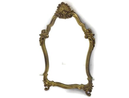 Gorgeous Large Ornate Oval  Wood Wall Hanging Mirror Romantic Hollywood Regency French Provincial