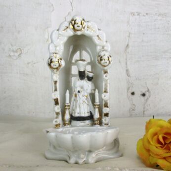 Standing Holy Water Font Vessel Black Madonna of Halle Extremely HTF Collector