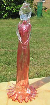 Rare Vintage Handblown art glass Figurine Ruby Red Skrdlovice Czech Olda Glass
