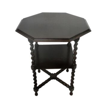 Barley Twist Wooden Side Display Coffee Table Pedestal Plant Stand Two tier