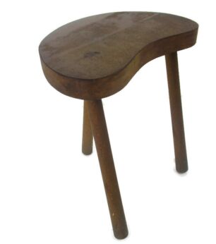 Vintage Hand Carved wood  Milking Stool Pedestal Table Plant Flower Bonsai Stand Side Table Barn Country Style Funky Authentic Tripod
