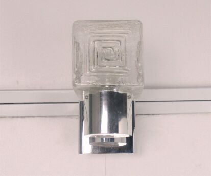 Retro Mid Century Modernist Graewe Space Age Wall Sconce Square Clear Glass