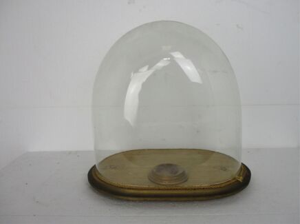 Antique Victorian Oval Hand Blown Glass Globe Dome Doll Clock 14.96" H 15.15!!"W