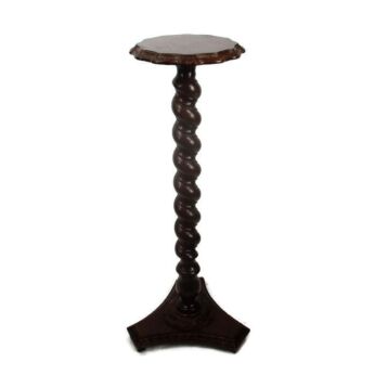 Hand Carved Wooden Barley Twist Pedestal Display Side Table Plant Stand 39.96"