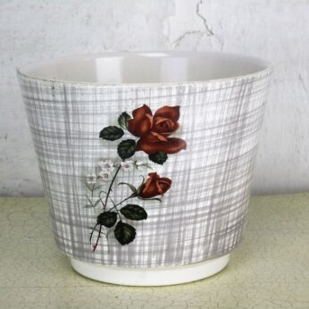 Vintage Planter flower pot Ceramic Frankton Tegelen Holland Roses Mid Century
