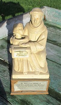 Antique Piggy Bank St Anthony Missionary Very Rare Plaster