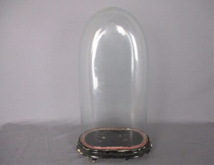 Antique Victorian Oval Hand Blown Glass Globe Dome Doll Clock 18.03 H 9.05"W