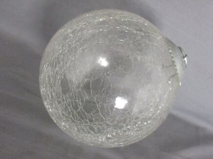 Antique Witch Witches Oval Ball Clear Crackled Glass Ornate Protection