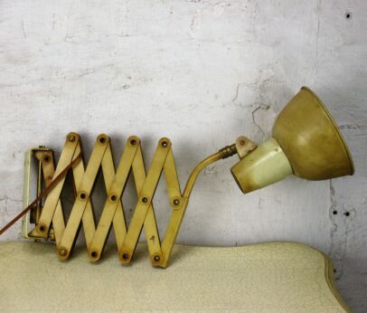 Industrial Machine Age Scissor Wall Lamp Expanding Mounted Steam Punk