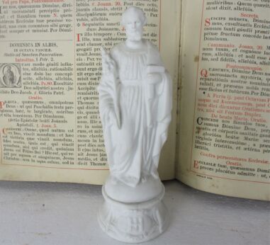 Antique Bisque Porcelain Statue Saint St Joseph Carpenter Protector of Houses 8.26"