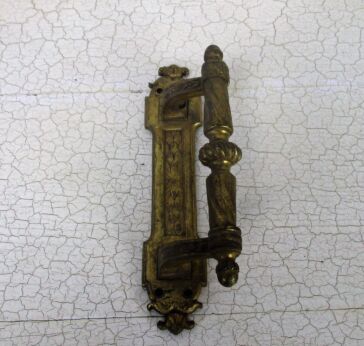 Antique Brass Door Knob handle Architectural Ornate Reclaimed Marked Galler