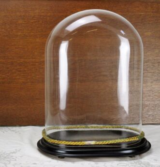 Antique Victorian Oval Hand Blown Glass Globe Dome Doll Clock Steampunk 13.98"