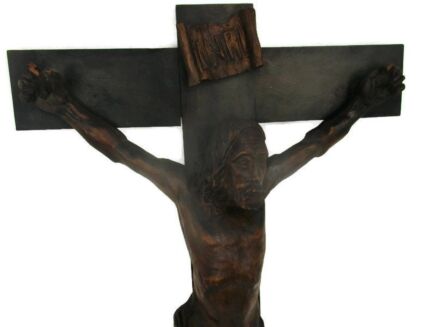 Gorgeous Completely hand Carved Wood Hanging Crucifix Cross Jesus Christ Stunning Carved Corpus 35.62"
