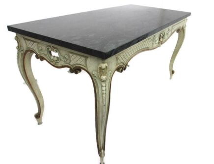 French Provincial Coffee Side Wine Table Hand Carved Wood Marble Top Gorgeous