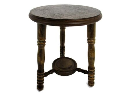 Vintage Hand Carved wood 2 Tier Milking Stool Pedestal Table Plant Flower Bonsai Stand Side Table Barn Country Style