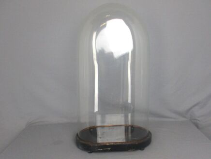 Antique Victorian Oval Hand Blown Glass Globe Dome Doll Clock 23.89 H 13.38"