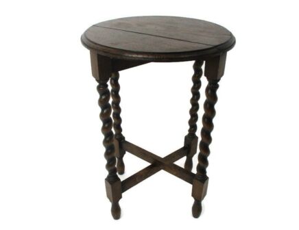 practical Barley Twist Wood Side Occasional Wine Coffee Table Pedestal Plant Stand pliable Edwardian Barn Country Style