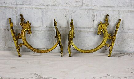 Antique Brass Ornate Curtain Tie Backs set of two Curtain Holders Lovely