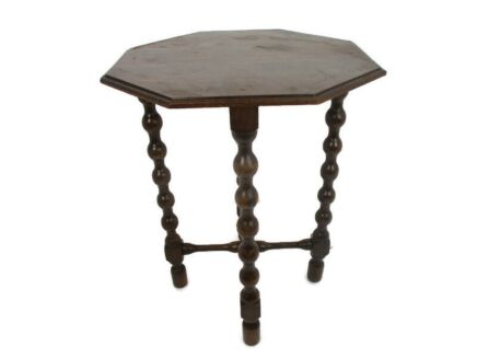 Hand Carved Ornate Wooden Side Wine Table Pedestal Plant Stand Edwardian Beautiful Bobbin Legs Barn Country Farmhouse style
