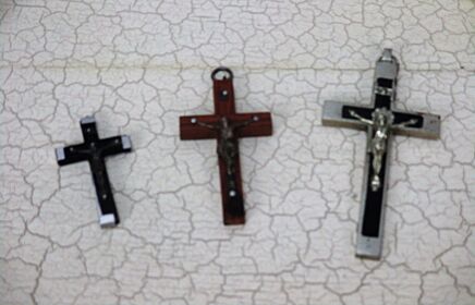 3 small mini Hanging Crucifixes Nun Priest Cross Jesus Catholic Religious