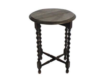 practical pliable Barley Twist Wood Side Occasional Wine Coffee Table Pedestal Plant Stand Barn Country Farmhouse Style