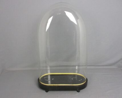 Antique Victorian Oval Hand Blown Glass Globe Dome Doll Clock 18.89" 12"