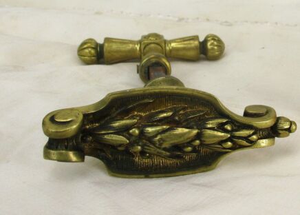Antique Brass Door Knob handle Architectural Ornate Reclaimed Salvaged